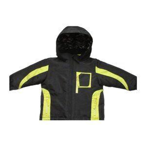 WonderKids 3-in-1 Hooded Winter Coat Boys Size 18M Black Yellow Lined Ski Jacket